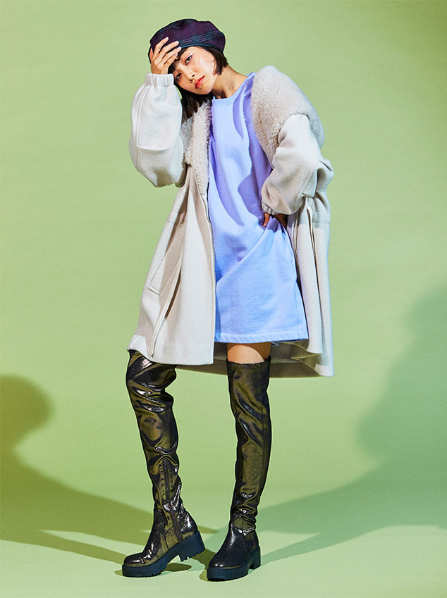 LOOK 10 | ボア素材を取り入れた今年っぽいモッズコート