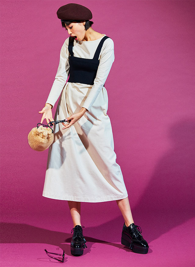 LOOK 05 | お洒落感溢れるレイヤードビスチェワンピ