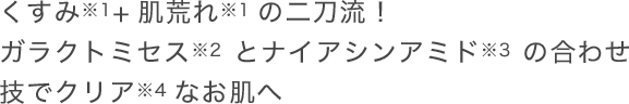 くすみ+肌荒れの二刀流！ガラクトミセスとナイアシンアミドの合わせ技でクリアなお肌へ