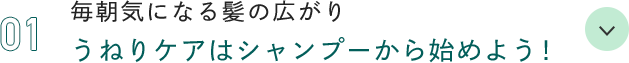 01 毎朝気になる髪の広がり うねりケアはシャンプーから始めよう！