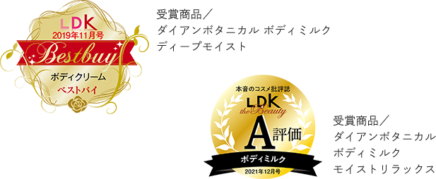 受賞商品／ダイアンボタニカルボディミルクモイストリラックス 受賞商品／ダイアンボタニカルボディミルクディープモイスト