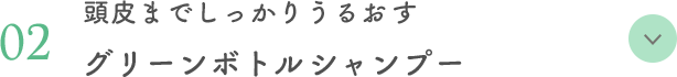 02 頭皮までしっかりうるおす グリーンボトルシャンプー