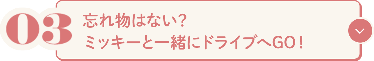 03 忘れ物はない？ミッキーと一緒にドライブへGO!