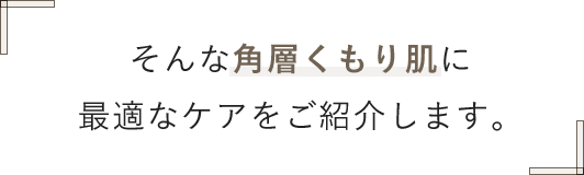 そんな角層くもり肌に最適なケアをご紹介します。