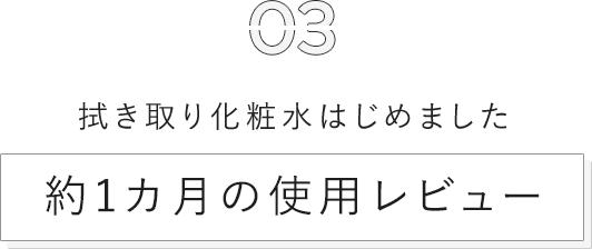 03 拭き取り化粧水はじめました 約1カ月の使用レビュー