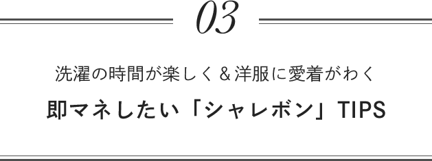 03 洗濯の時間が楽しく＆洋服に愛着がわく 即マネしたい「シャレボン」TIPS