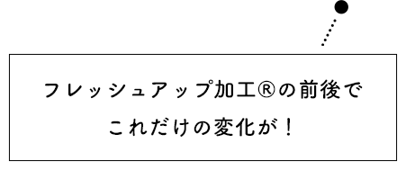 フレッシュアップ加工®の前後でこれだけの変化が！