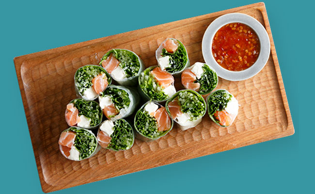 サーモンとクリームチーズの生春巻き