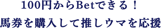 100円からBetできる！馬券を購入して推しウマを応援