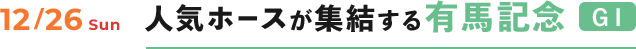12/16 Sun 人気ホースが集結する有馬記念(G1)