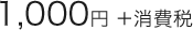 1,000円 ＋消費税
