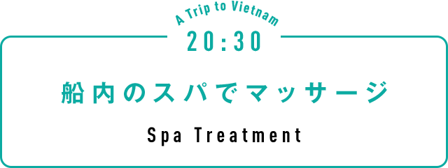20:30 船内のスパでマッサージ Spa Treatment