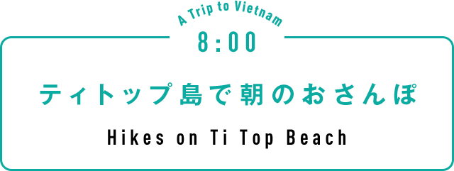 8:00 ティトップ島で朝のおさんぽ Hikes on Ti Top Beach